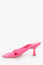 Stuart Weitzman Pink Leather Knit Slip on Sandals Size 7