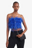 Lamarque Blue Feather Bustier Size M