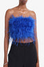 Lamarque Blue Feather Bustier Size M