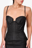 Versace Dark Grey Silk Lace-Up Detail Bustier Dress Size 42