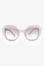 Prada White Framed Angular Sunglasses