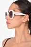 Prada White Framed Angular Sunglasses