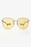 Gucci Gold-Tone Framed Heart Shape Charm Embellished Sunglasses