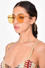 Gucci Gold-Tone Framed Heart Shape Charm Embellished Sunglasses