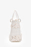 Christian Dior 2023 White Lace Floral Medium D-Lite Top Handle with Strap