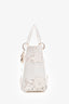 Christian Dior 2023 White Lace Floral Medium D-Lite Top Handle with Strap