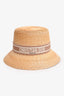 Christian Dior Pink Logo Straw Brim Sun Hat