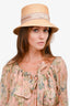 Christian Dior Pink Logo Straw Brim Sun Hat