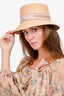 Christian Dior Pink Logo Straw Brim Sun Hat