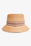 Christian Dior Pink Logo Straw Brim Sun Hat