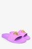 Versace Purple Rubber Medusa Pool Slides Size 36