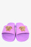 Versace Purple Rubber Medusa Pool Slides Size 36