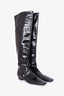 Toteme Black Croc-Embossed Calfskin Boots Size 40