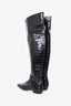 Toteme Black Croc-Embossed Calfskin Boots Size 40