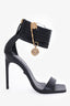 Versace Black Leather Safety Pin Heels Size 37