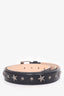 Jimmy Choo Black Leather Star Studded Belt Size 100