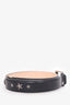 Jimmy Choo Black Leather Star Studded Belt Size 100