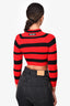 Miu Miu 2019 Red & Black Cashmere Striped Cropped Top Size 36