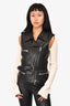 Isabel Marant Black Leather Biker Vest Size 1