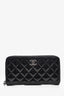 Pre-Loved Chanel™ 2015/16 Black Patent Leather Quilted CC Long Zip Wallet