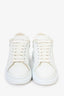 Alexander McQueen White Leather Sherpa Lined Chunky Sneakers Size 41