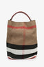 Burberry Nova Check Linen/Red Leather Ashby Bucket Bag