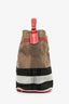 Burberry Nova Check Linen/Red Leather Ashby Bucket Bag