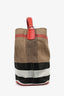 Burberry Nova Check Linen/Red Leather Ashby Bucket Bag