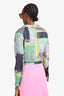 Versace Green/Multicolour Silk Barocco Patchwork Print Cropped Shirt Size 38