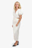 Amur White Linen Cut-Out Midi Dress Size 4