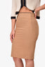 Brunello Cucinelli Tan Beaded Waist Midi Skirt Size 2