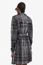 Burberry Black/White Belted Trench Coat Size 10