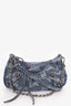 Balenciaga Blue Denim Le Cagole Mini BB Cagoule Handbag with Strap