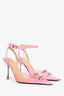 Mach & Mach Pink Crystal Bow 'Matilda' 100mm Heels Size 38