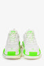 Balenciaga White/Neon Green Triple S Sneakers Size 39