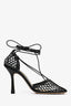 Bottega Veneta Black 'Stretch' Lace-Up Heeled Sandals Size 37.5