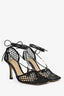 Bottega Veneta Black 'Stretch' Lace-Up Heeled Sandals Size 37.5