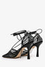 Bottega Veneta Black 'Stretch' Lace-Up Heeled Sandals Size 37.5