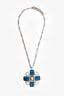 Pre-Loved Chanel™ 2013 Silver-Tone Blue Faux Pearl Pendant Necklace