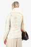 Beaufille Cream Wool Boucle V-Neck Sweater Size 2