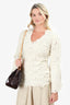 Beaufille Cream Wool Boucle V-Neck Sweater Size 2