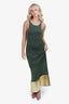 JW Anderson Green Maxi Dress with Gold Hem Size M