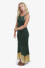 JW Anderson Green Maxi Dress with Gold Hem Size M