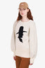 SportMax Cream Sweater with Black Silhouette Graphic Size XL