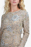 Sherri Hill Nude Sequin Mini Dress Size 0