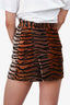 The Attico Velour Tiger Stripe Mini Skirt Size 38