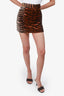 The Attico Velour Tiger Stripe Mini Skirt Size 38