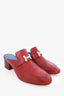 Hermès Red Leather Paradis Mules Size 38