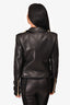 Balmain Black Leather Buckle Belted Jacket Size 38