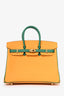 Hermès 2019 Orange/Green Leather Special Order Birkin 25